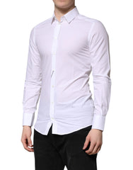 Dolce & Gabbana White Cotton GOLD Long Sleeves Dress Shirt - IT40 | M - Shirts