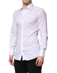 Dolce & Gabbana White Cotton GOLD Long Sleeves Formal Shirt - IT38 | XS - Shirts