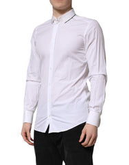 Dolce & Gabbana White Cotton GOLD Long Sleeves Formal Shirt - IT39 | S - Shirts