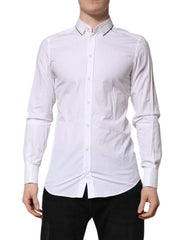 Dolce & Gabbana White Cotton GOLD Long Sleeves Formal Shirt - IT39 | S - Shirts