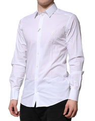 Dolce & Gabbana White Cotton GOLD Long Sleeves Formal Shirt - IT40 | M - Shirts