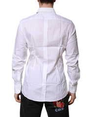 Dolce & Gabbana White Cotton GOLD Long Sleeves Formal Shirt - IT41 | L - Shirts