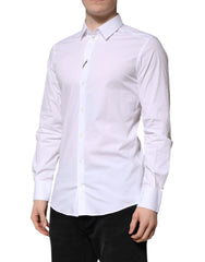 Dolce & Gabbana White Cotton GOLD Long Sleeves Formal Shirt - Shirts