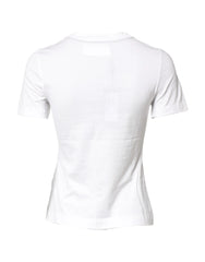 Dolce & Gabbana White Cotton Graphic Print Crew Neck T-shirt - IT40|S - T-Shirts
