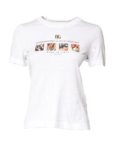 Dolce & Gabbana White Cotton Graphic Print Crew Neck T-shirt - IT40|S - T-Shirts