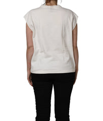 Dolce & Gabbana White Cotton Graphic Sleeveless Tank Top - IT44 | L