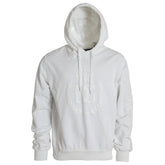 Dolce & Gabbana White Cotton Hooded Pullover Sweatshirt Men - IT54 | XL