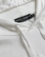 Dolce & Gabbana White Cotton Hooded Pullover Sweatshirt Men - IT54 | XL