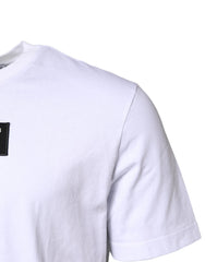 Dolce & Gabbana White Cotton Logo Patch Crew Neck T-shirt - T-Shirts