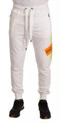 Dolce & Gabbana White Cotton Logo Patch Sweatpants Jogging Pants - IT50 | L - Joggers