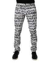 Dolce & Gabbana White Cotton Logo Print Skinny Denim Jeans - IT48 | M - Jeans