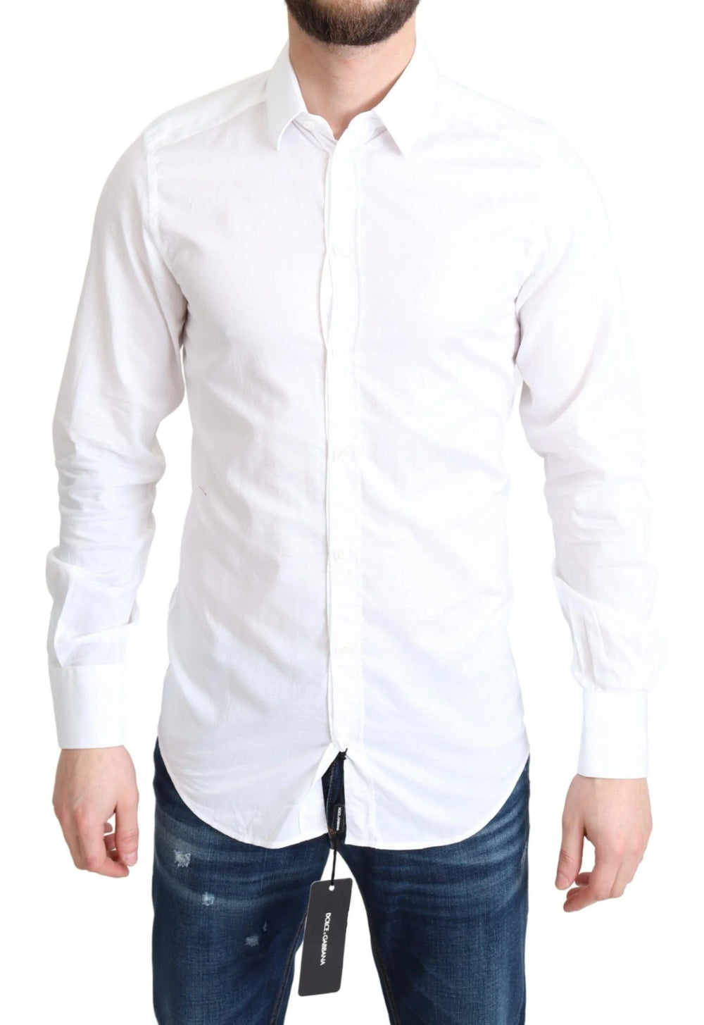 Dolce & Gabbana White Cotton Long Sleeves Formal Shirt - IT37 | XS - Shirts