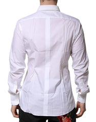 Dolce & Gabbana White Cotton Long Sleeves GOLD Formal Shirt - IT37 | XS - Shirts