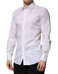 Dolce & Gabbana White Cotton Long Sleeves GOLD Formal Shirt - IT37 | XS - Shirts