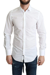 Dolce & Gabbana White Cotton Long Sleeves Men Formal Shirt - IT37 | XS - Shirts
