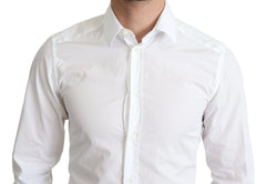 Dolce & Gabbana White Cotton Long Sleeves Men Formal Shirt - IT37 | XS - Shirts