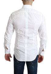 Dolce & Gabbana White Cotton Long Sleeves Men Formal Shirt - IT37 | XS - Shirts