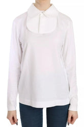 Dolce & Gabbana White Cotton Longsleeve Collared Blouse - IT40|S - Blouses