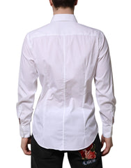 Dolce & Gabbana White Cotton MARTINI Long Sleeve Dress Shirt - IT40 | M - Shirts