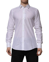 Dolce & Gabbana White Cotton MARTINI Long Sleeve Formal Shirt - IT40 | M - Shirts