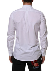 Dolce & Gabbana White Cotton MARTINI Men Formal Dress Shirt - IT39 | S - Shirts