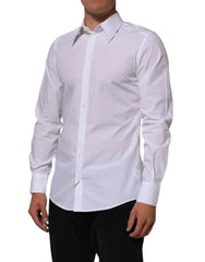 Dolce & Gabbana White Cotton MARTINI Men Formal Dress Shirt - IT39 | S - Shirts