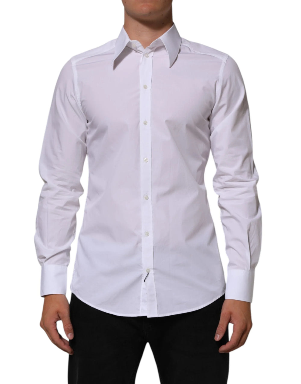 Dolce & Gabbana White Cotton MARTINI Men Formal Dress Shirt - IT39 | S - Shirts