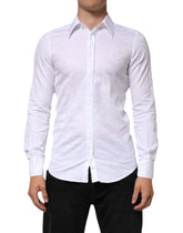 Dolce & Gabbana White Cotton MARTINI Paisley Jacquard Shirt - IT37 | XS - Shirts