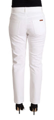 Dolce & Gabbana White Cotton Mid Waist Denim Tapered Jeans - IT40|S - Jeans