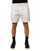 Dolce & Gabbana White Cotton Mid Waist Men Bermuda Shorts - Bermudas