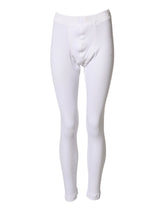 Dolce & Gabbana White Cotton Mid Waist Tights Leggings Pants - IT48 | M