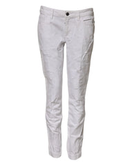 Dolce & Gabbana White Cotton Mid Waisted Women Denim Jeans - IT42|M - Jeans