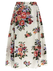 Dolce & Gabbana White Cotton Midi Skirt