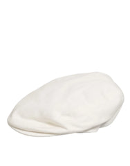 Dolce & Gabbana White Cotton Newsboy Cloth Capello Men Cap Hat - 57 cm|S - Flat Caps