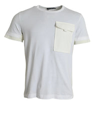 Dolce & Gabbana White Cotton Pocket Short Sleeves T-shirt - IT48 | M - T-Shirts