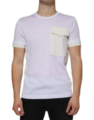 Dolce & Gabbana White Cotton Pocket Short Sleeves T-shirt - IT48 | M - T-Shirts