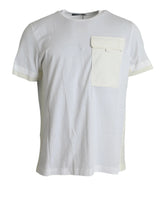 Dolce & Gabbana White Cotton Pocket Short Sleeves T-shirt - IT56 | XXL - T-Shirts
