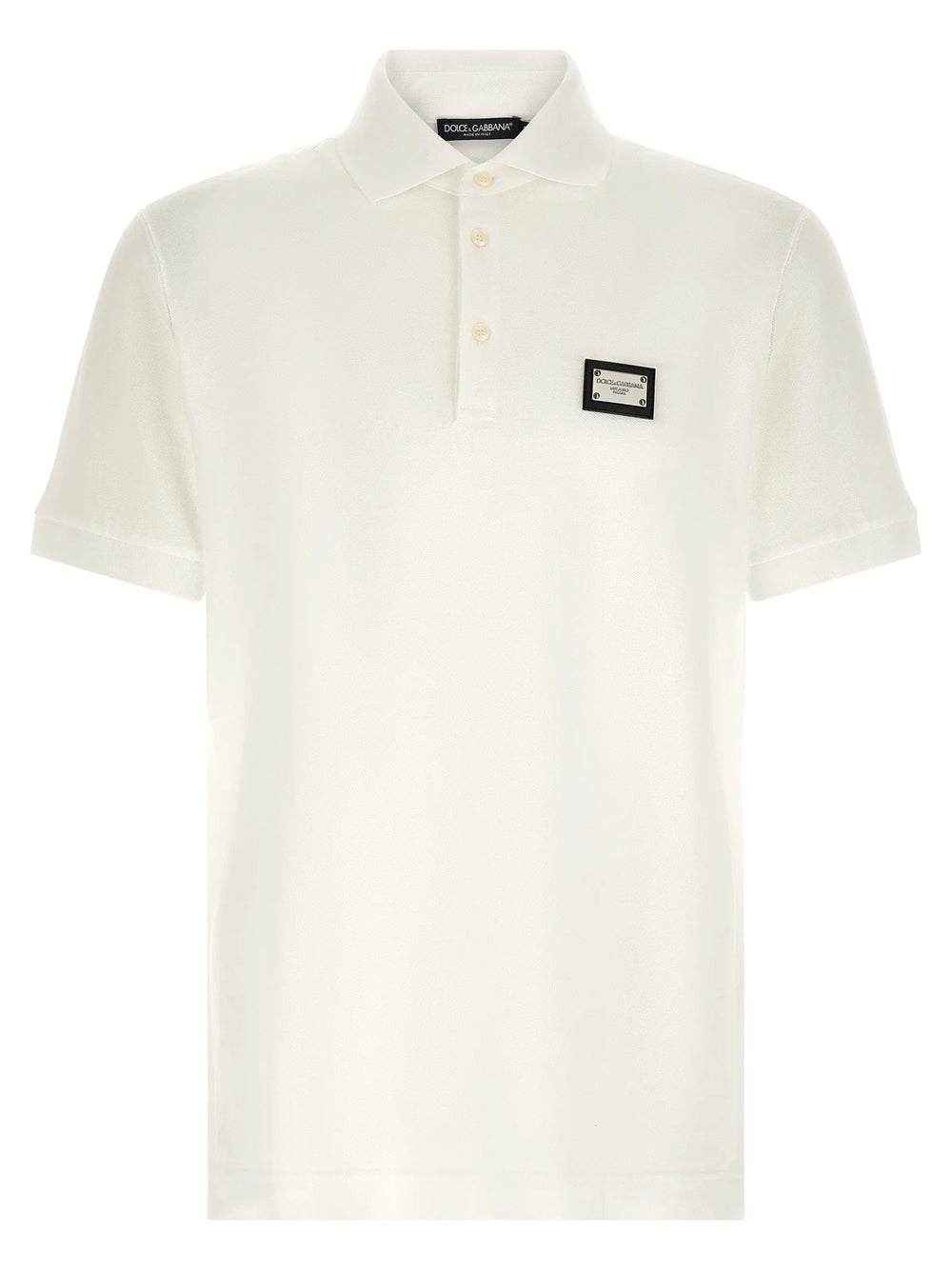 Dolce & Gabbana White Cotton Polo Shirt