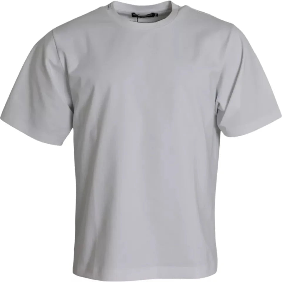 Dolce & Gabbana White Cotton Round Neck Short Sleeve T-shirt - IT48 | M - T-Shirts