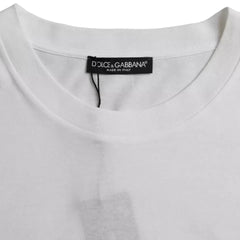 Dolce & Gabbana White Cotton Round Neck Short Sleeve T-shirt - T-Shirts