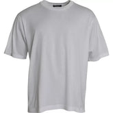 Dolce & Gabbana White Cotton Round Neck Short Sleeve T-shirt - T-Shirts
