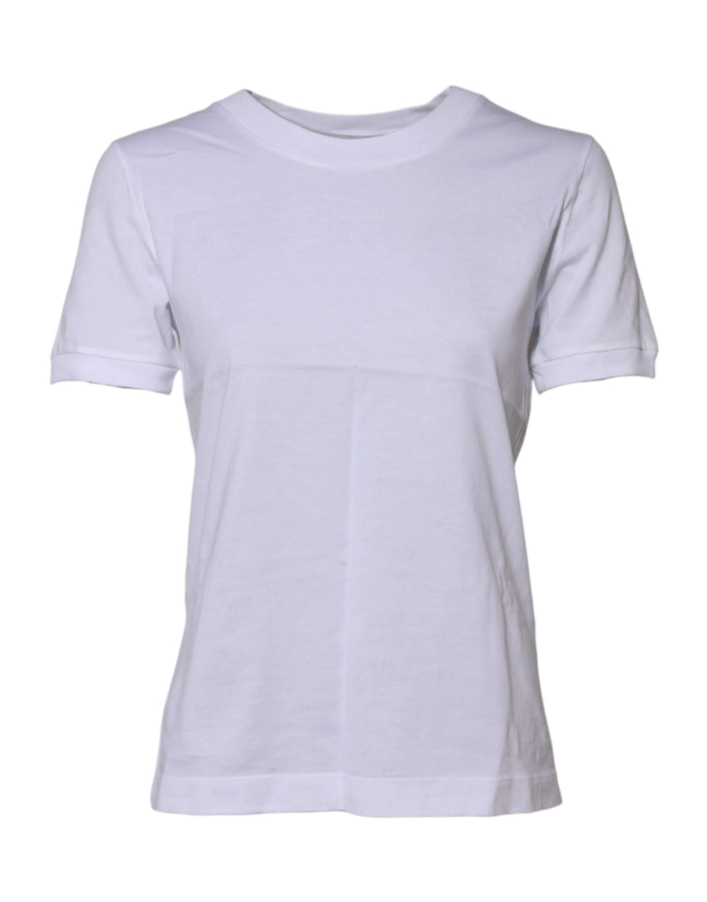 Dolce & Gabbana White Cotton Round Neck Short Sleeves T-shirt - IT40|S - T-Shirts