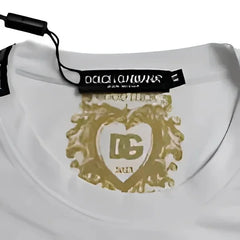 Dolce & Gabbana White Cotton Roundneck Short Sleeve T-shirt - T-Shirts