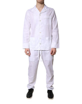 Dolce & Gabbana White Cotton Shirt Pants Pajama Set Sleepwear - Pajamas