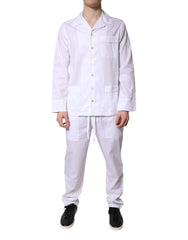 Dolce & Gabbana White Cotton Shirt Pants Pajama Set Sleepwear - Pajamas
