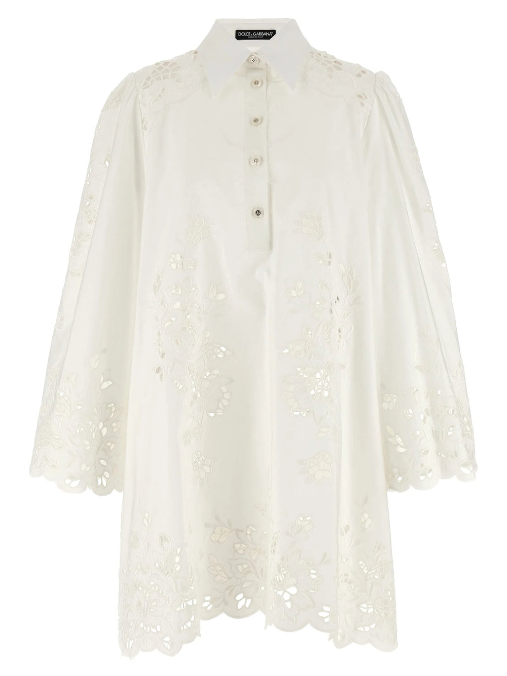Dolce & Gabbana White Cotton Short Dress - IT40
