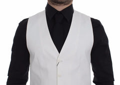 Dolce & Gabbana White Cotton Silk Blend Dress Vest Blazer - IT44 | XS - Vests