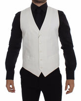 Dolce & Gabbana White Cotton Silk Blend Dress Vest Blazer - IT44 | XS - Vests