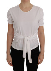 Dolce & Gabbana White Cotton Silk T-Shirt - IT38|XS - Blouses