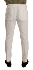 Dolce & Gabbana White Cotton Skinny Corduroy Trouser Pants - IT48 | M - Trousers